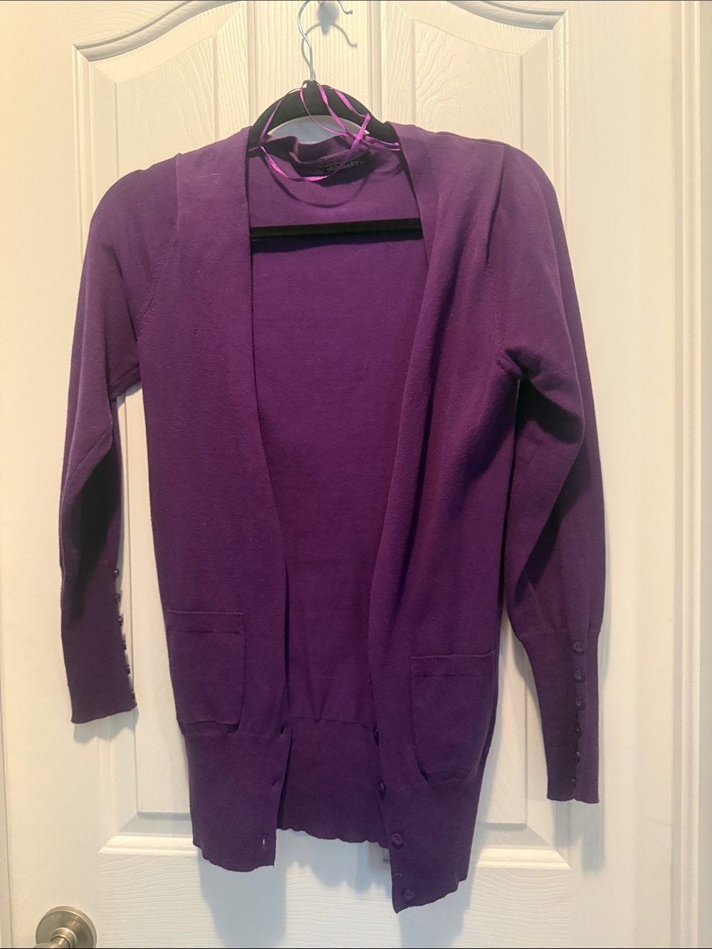 Philosophy Deep Purple Open-Front Cardigan